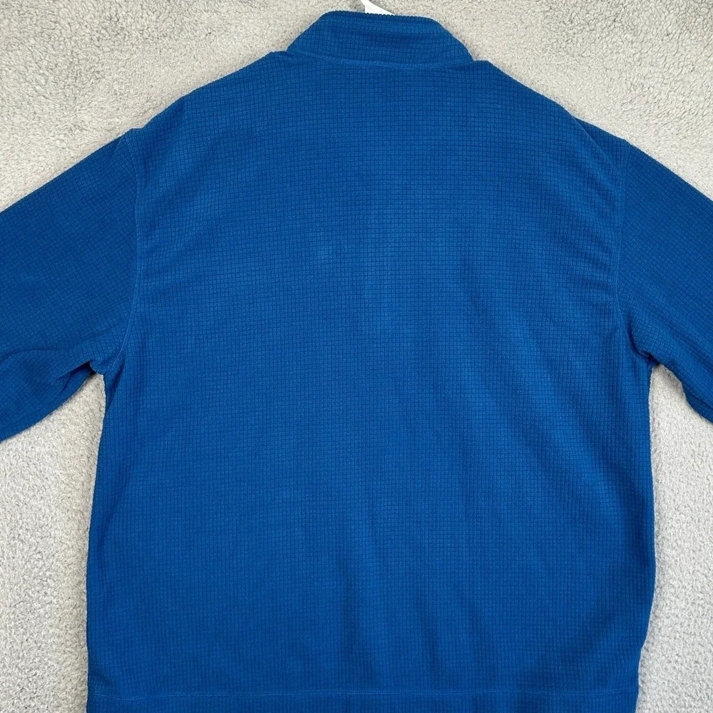 NEW Orvis Trout Bum Sweater Mens XL Blue Green Grid Fleece Quarter Zip Pullover